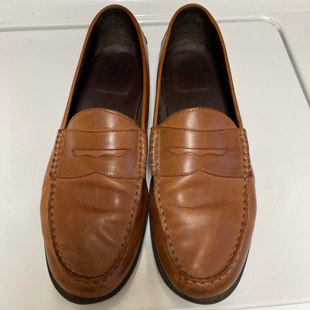 Cole Hann mens British Tan Penny loafers size 13